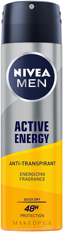 Антиперспирант-спрей "Активная энергия" - NIVEA MEN Active Energy Antyperspriant — фото 150ml