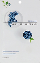 Духи, Парфюмерия, косметика Тканевая маска с черникой против морщин - Eunyul Daily Care Mask Sheet Blueberry