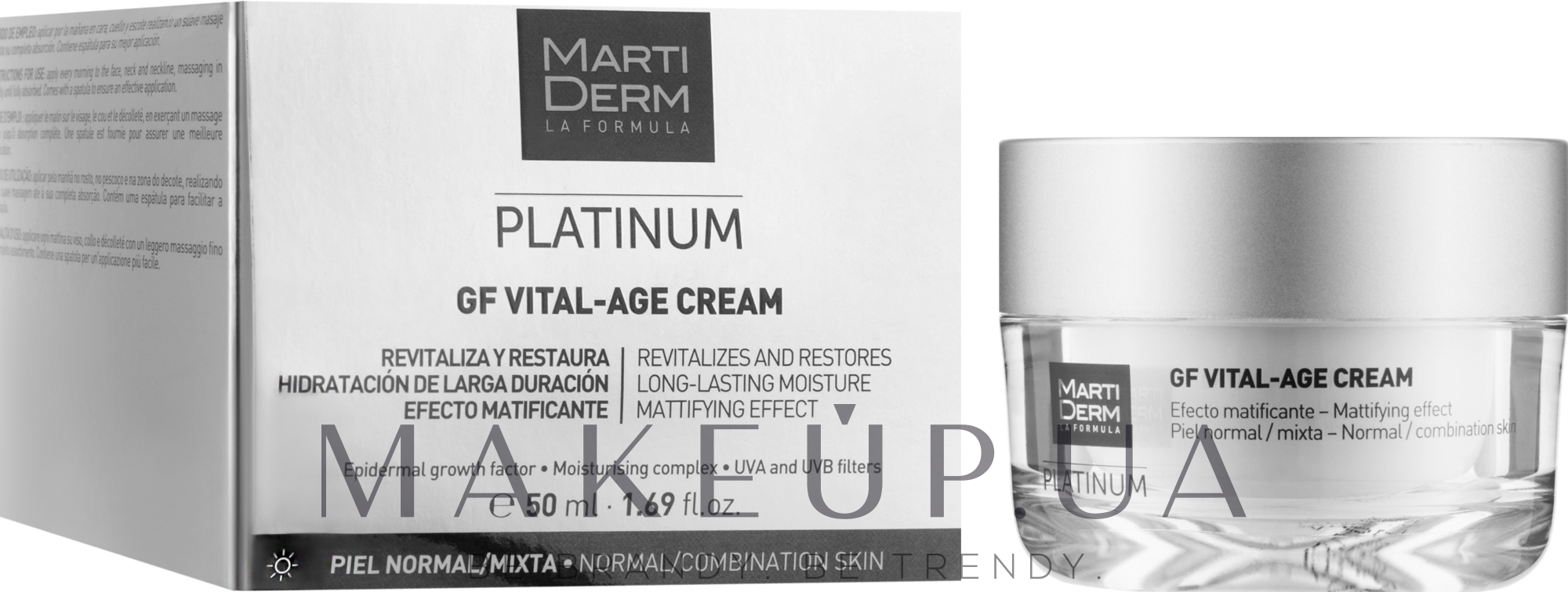 Крем для нормальної й комбінованої шкіри обличчя - MartiDerm Platinum Gf Vital Age Cream — фото 50ml