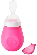 Ложка-бутылочка для первого прикорма, розовая - Munchkin Squeeze Spoon — фото N1