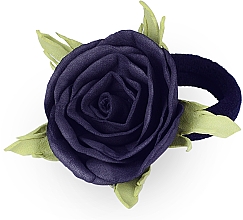 Резинка для волосся ручної роботи "Чорна троянда", маленька - Katya Snezhkova — фото N2