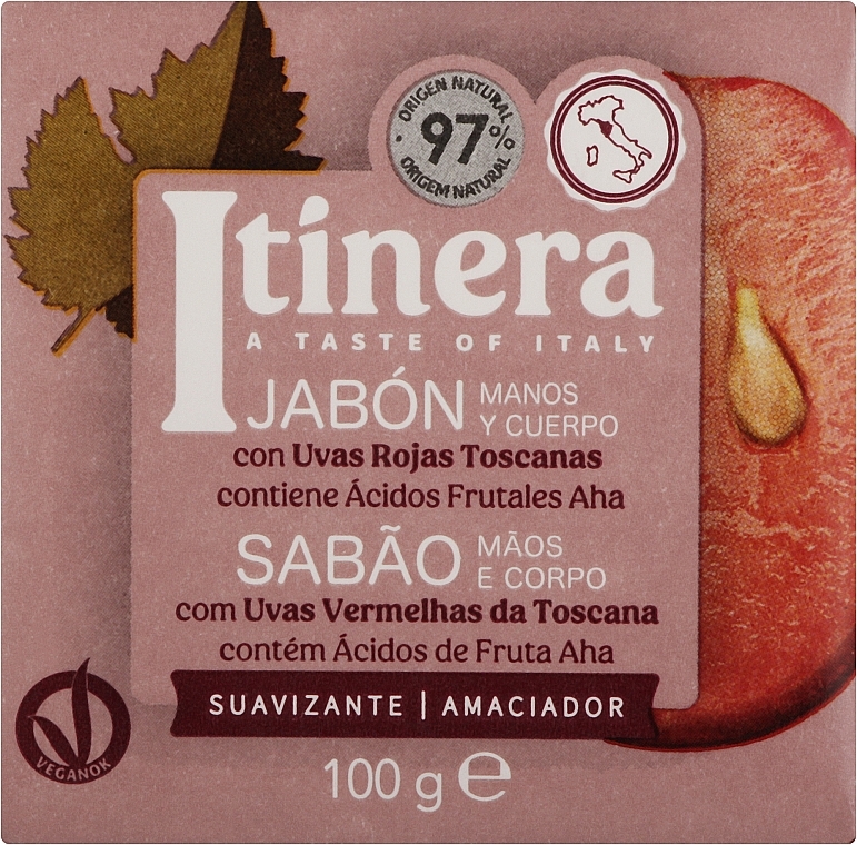 Мыло для рук и тела с тосканским красным виноградом - Itinera Tuscan Red Grapes Hand Body Soap — фото N1