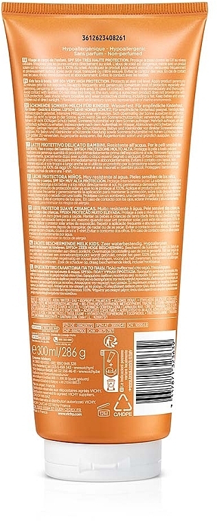 Солнцезащитное мягкое водостойкое молочко для чувствительной кожи детей, SPF50 - Vichy Ideal Soleil Milk For Children SPF50 — фото N2