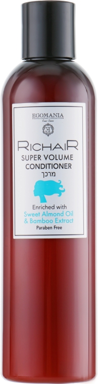 Кондиціонер "Суперобъ'ем", з олією солодкого мигдалю та екстрактом бамбука - Egomania Richair Super Volume Conditioner