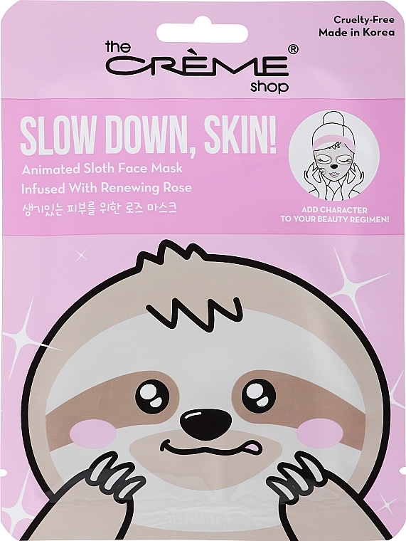 Маска для лица - The Creme Shop Slow Down Skin! Animated Sloth Face Mask — фото N1