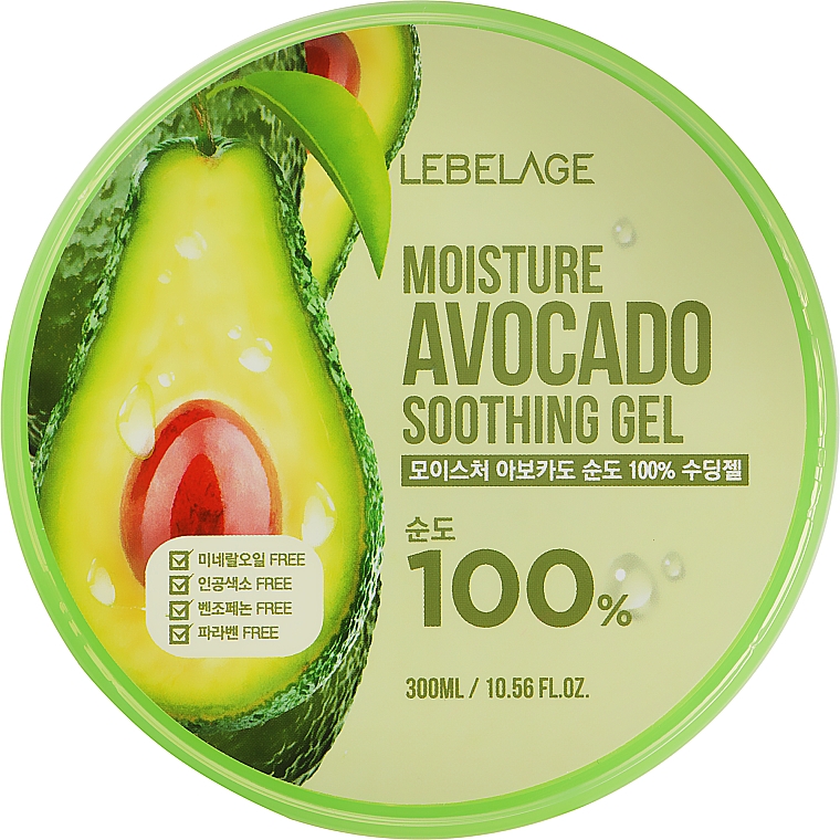 Гель для обличчя - Lebelage Moisture Avocado 100% Soothing Gel — фото N1