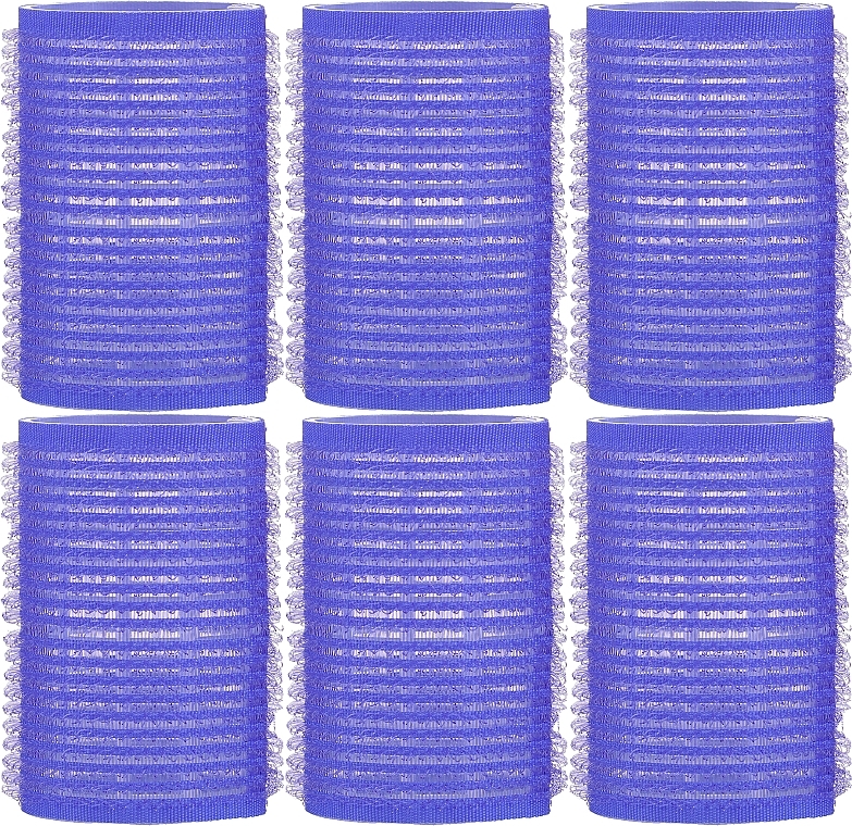 Бигуди-липучки мягкие, d40 мм, синие, 6 шт - Xhair — фото N1