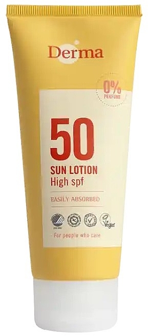 Водостійкий сонцезахисний лосьйон для засмаги - Derma Sun Lotion High SPF50 — фото N1