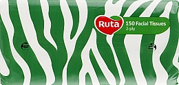 Косметичні серветки в плівці "Декор", 150 шт., біло-зелена упаковка - Ruta — фото N1
