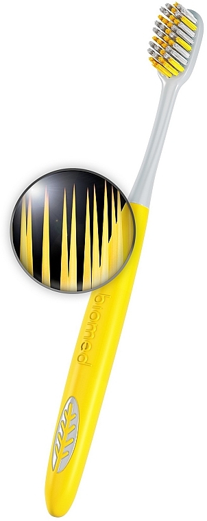 Зубная щетка средней жесткости, желтая - Biomed Silver Medium — фото N4