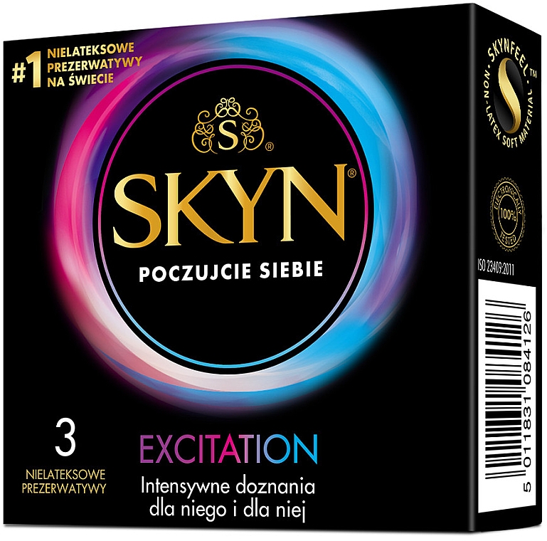 Нелатексные презервативы, 3 шт - Unimil Skyn Excitation — фото N1