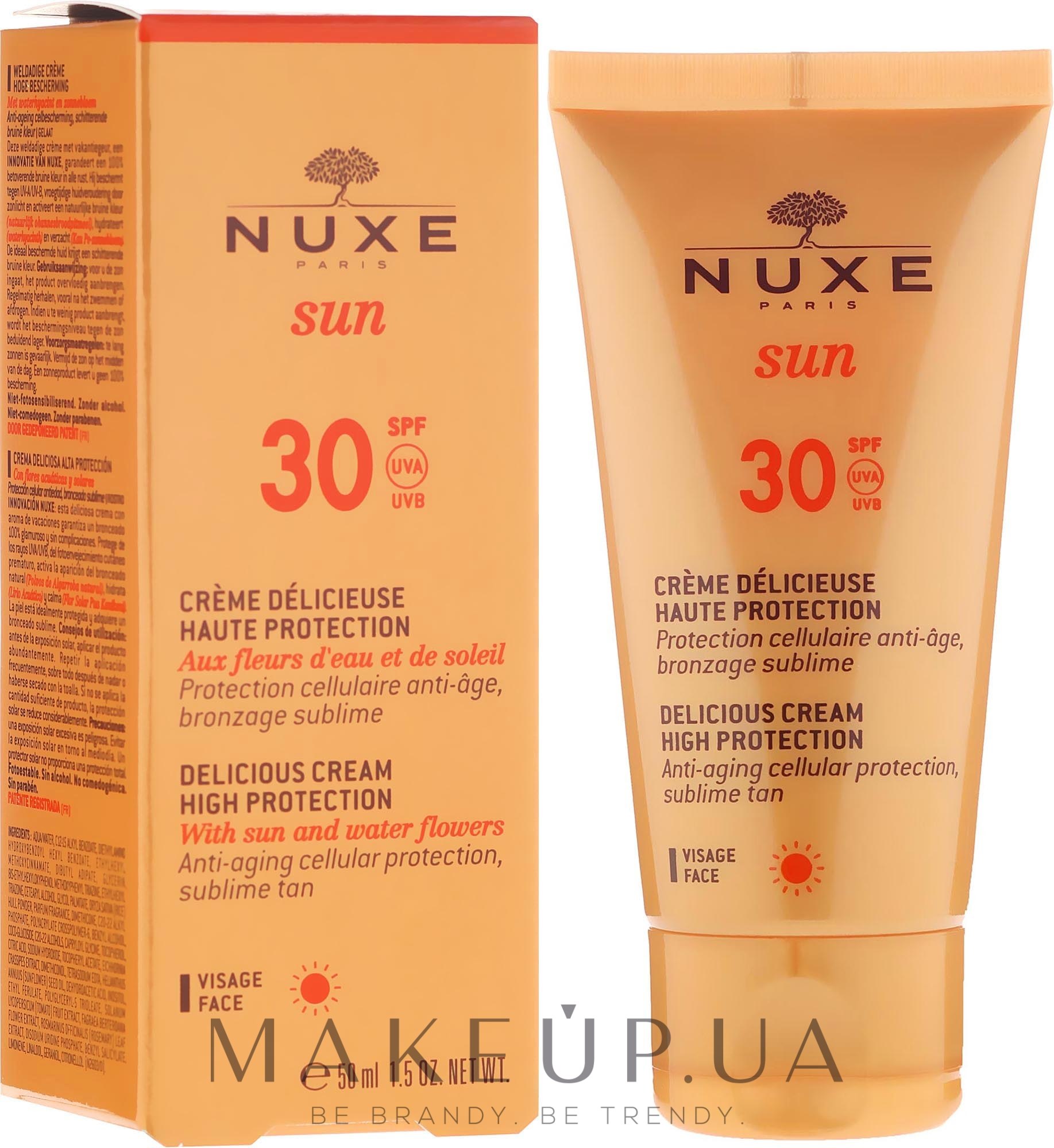 Солнцезащитный крем для лица - Nuxe Sun Delicious Face Cream SPF 30 — фото 50ml
