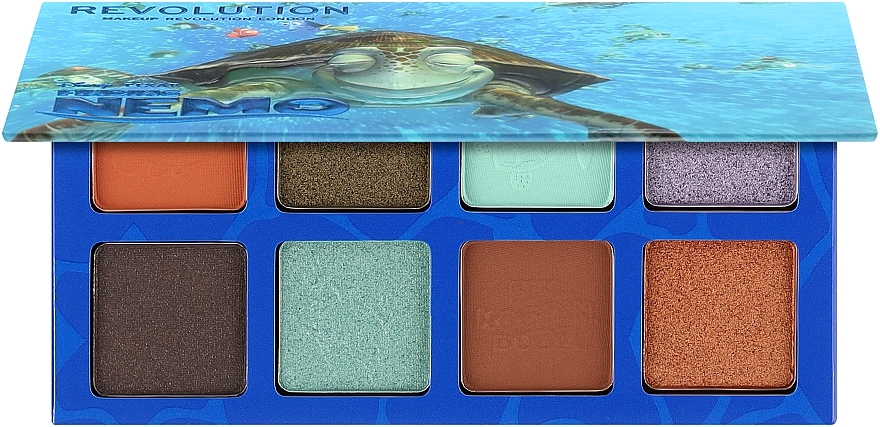 Палетка теней для век - Makeup Revolution Disney & Pixar’s Finding Nemo Fin, Noggin, Dude Shadow Palette — фото N1