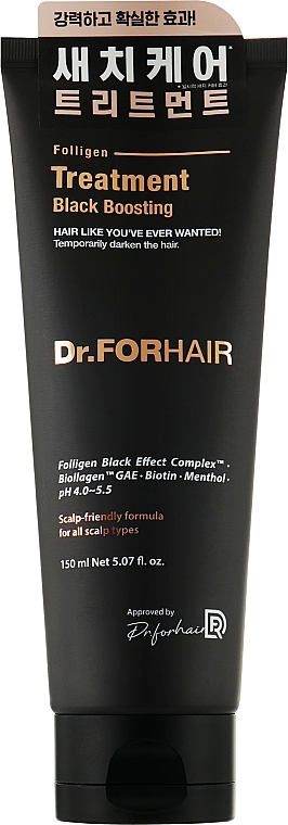 Бальзам-кондиціонер для відновлення кольору сивого волосся - Dr. Forhair Folligen Treatment Black Boosting — фото N2