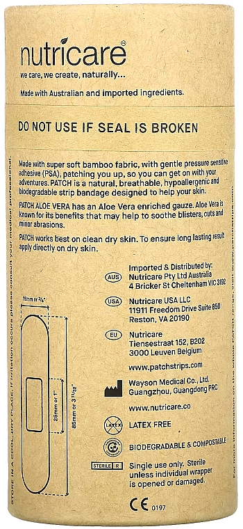 Натуральні пластирі з алое вера - Patch Aloe Vera Bamboo Hypoallergenic Breathable Bandages — фото N2