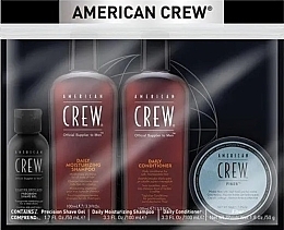 Парфумерія, косметика Набір - American Crew Grooming Travel Kit (shm/100ml + cond/100ml + shave/gel/50ml + fiber/50g)