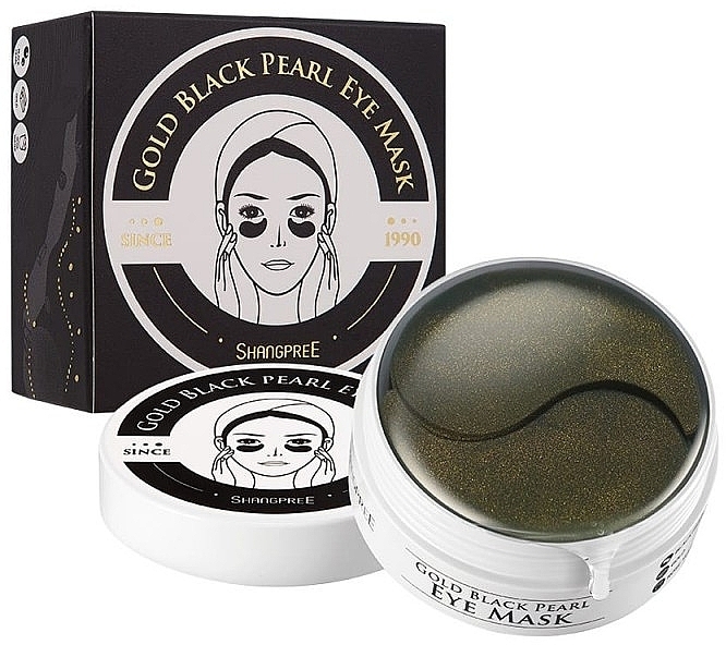 Гидрогелевая маска с пудрой из черного жемчуга для контура глаз - Shangpree Gold Black Pearl Hydrogel Eye Mask — фото N3
