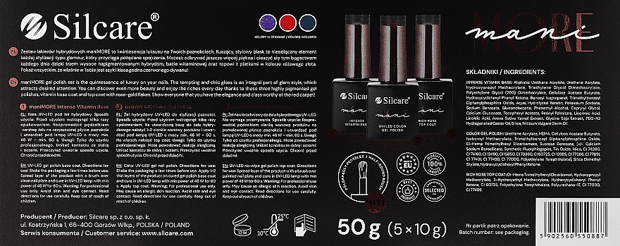 Набор - Silcare More Mani Uv/Led Color (base/10g + top/10g + gel/polish/3x10g) — фото N2