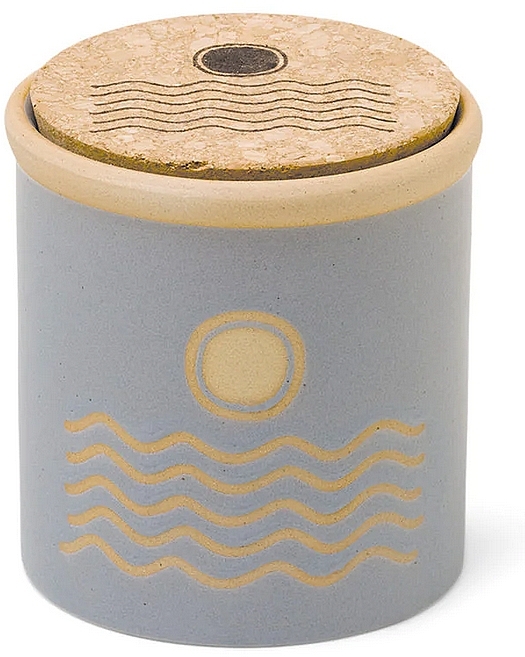 Ароматическая свеча "Морская замша", голубая - Paddywax Dune Ceramic Candle Blue Saltwater Suede — фото N1