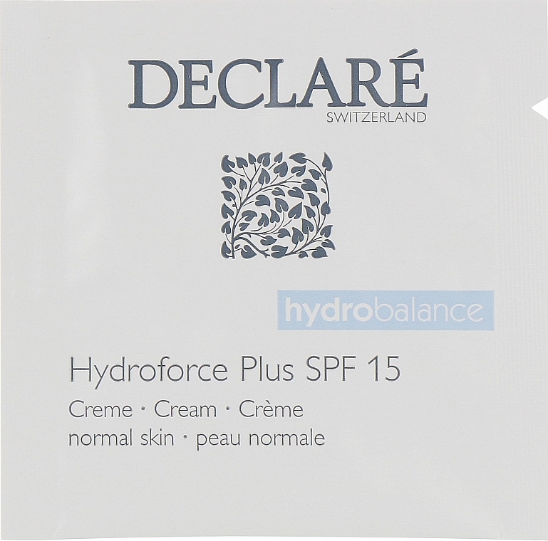 Ультразволожуючий денний крем c SPF 15 - Declare Hydroforce Plus Cream SPF 15 (пробник) — фото N1
