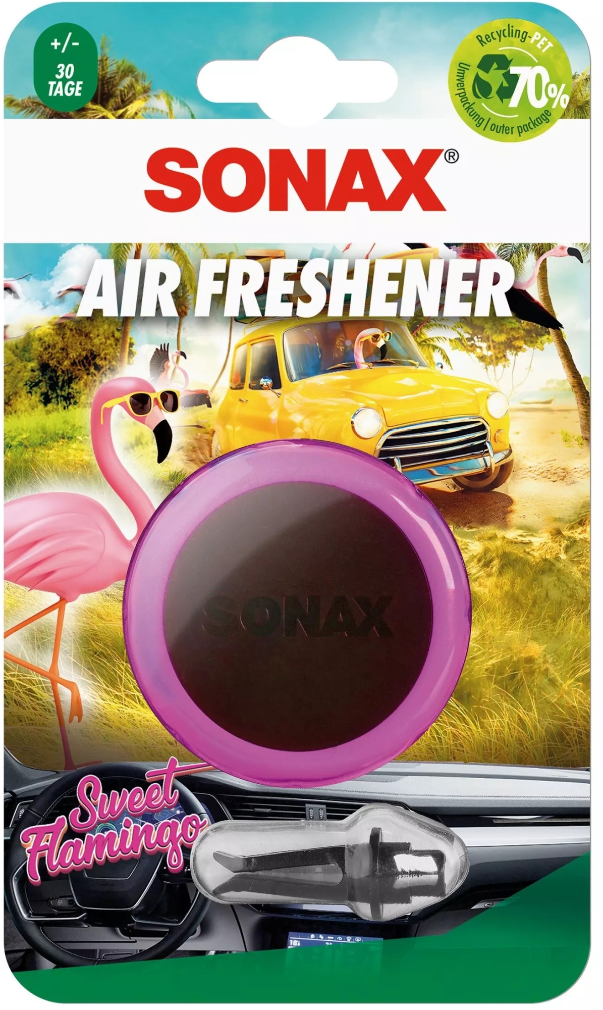 Ароматизатор на дефлектор авто - Sonax Sweet Flamingo Air Freshener — фото 14.5g