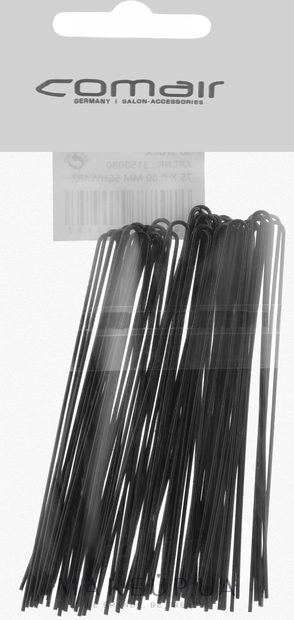 Шпильки прямые, черные, 75 мм - Comair — фото 50шт