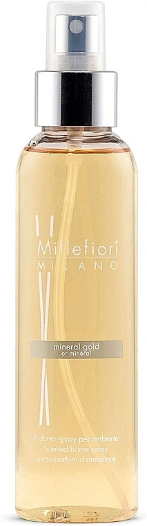 Ароматический спрей для дома "Золото" - Millefiori Milano Natural Mineral Gold Home Spray — фото N1