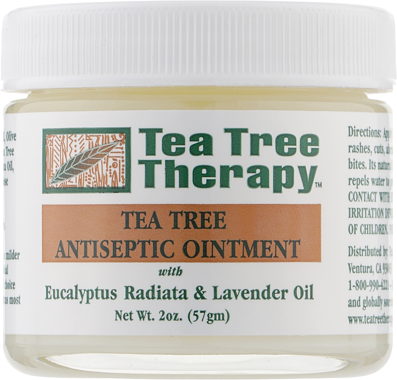 Антисептична мазь з олією евкаліпта, лаванди та чайного дерева - Tea Tree Therapy Antiseptic Cream With Tea Tree Oil — фото N1