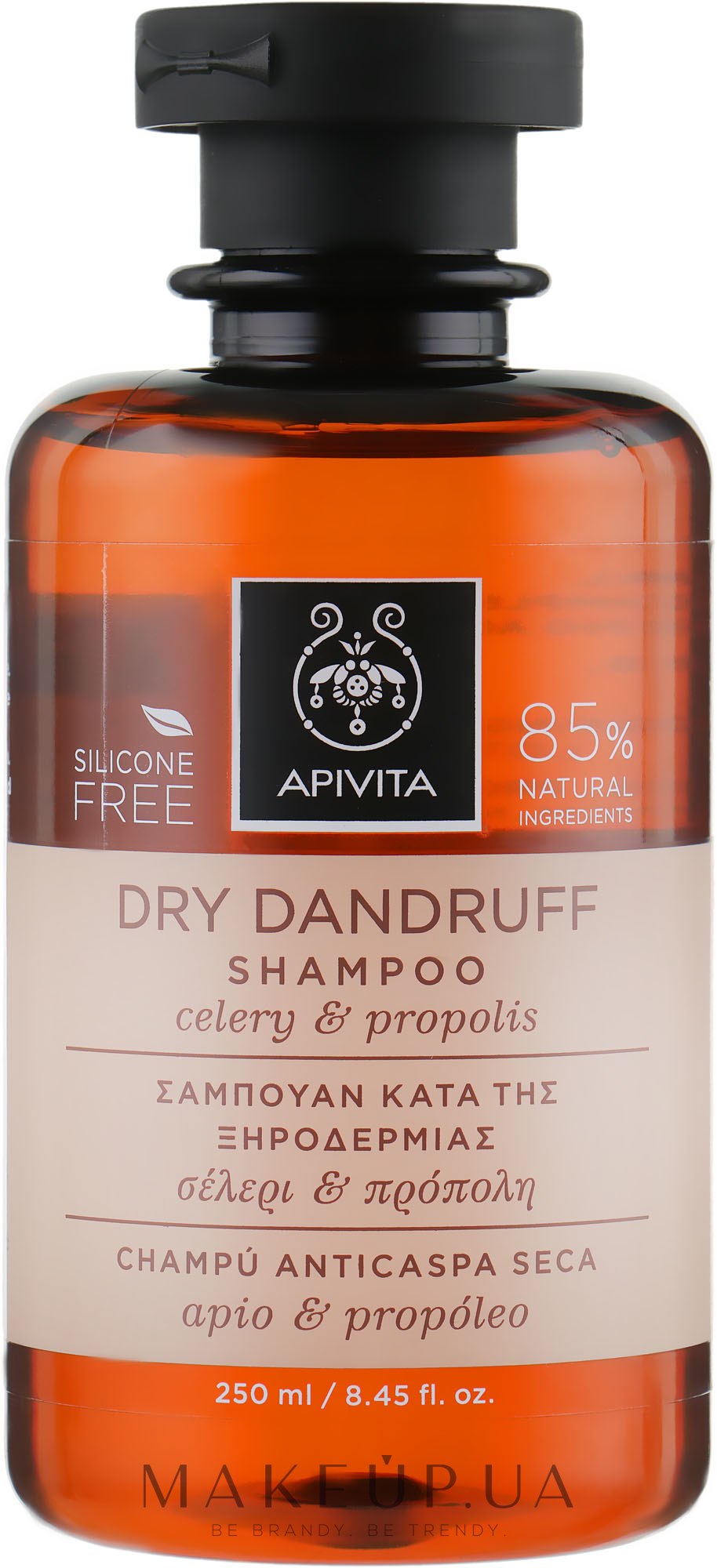 Шампунь от перхоти для сухих волос с сельдереем и прополисом - Apivita Shampoo For Dry Dandruff With Celery Propolis — фото 250ml