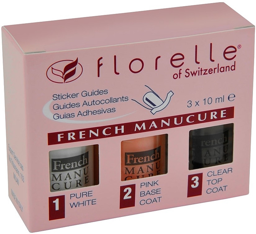 Florelle French Manicure (nail/polish/10ml + base/10ml + top/10ml) - Набір для французького манікюру — фото N1