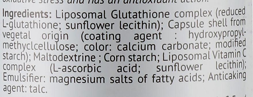 Biocytе Глутатіон & Вітамін C: Захист клітин  від окисного стресу  та Імунітет - Biocyte Glutathion Liposomal — фото N3