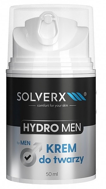 Зволожувальний крем для обличчя для чоловіків - Solverx Hydro Men — фото N1