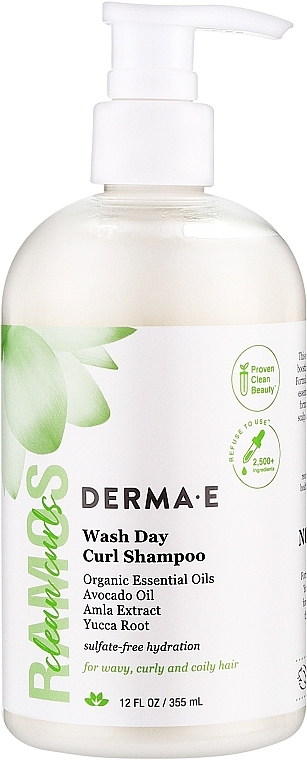 Шампунь для локонов, для вьющихся волос - Derma E Wash Day Curl Shampoo — фото N4