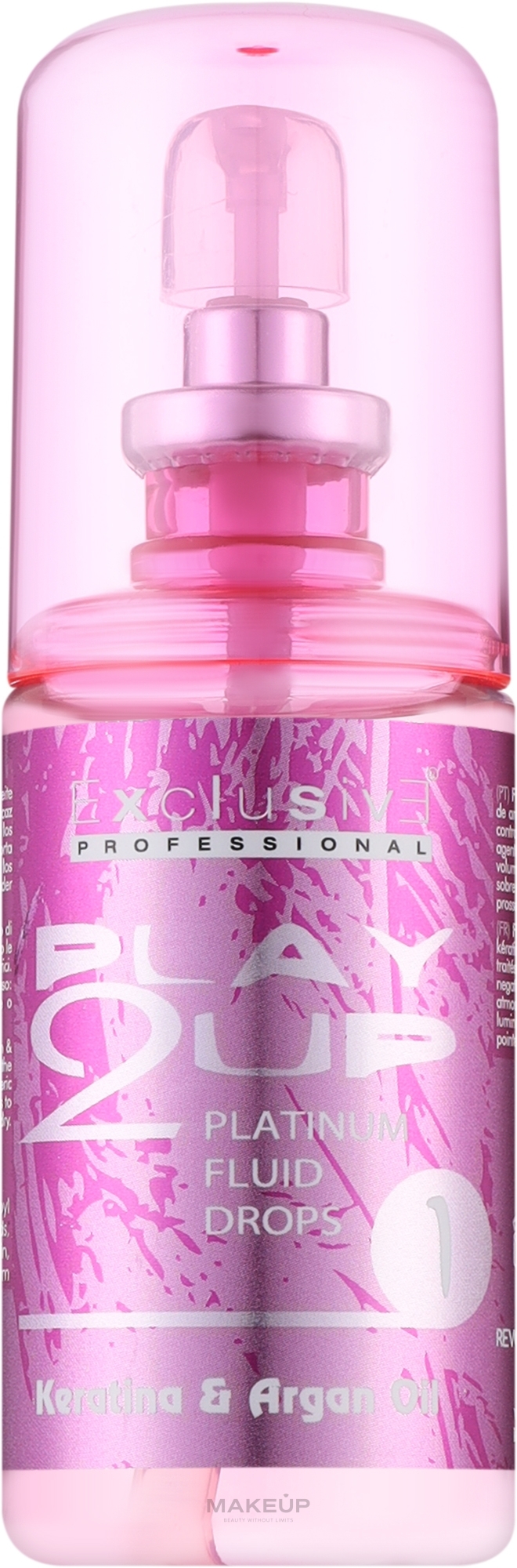 Флюїд для блиску волосся "Кератин і арганова олія" - Exclusive Professional Play2Up Platinum Fluid Drops — фото 80ml