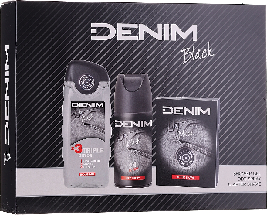 Denim Black - Набор (ash/lot/100ml + deo/150ml + sh/gel/250ml)  — фото N1