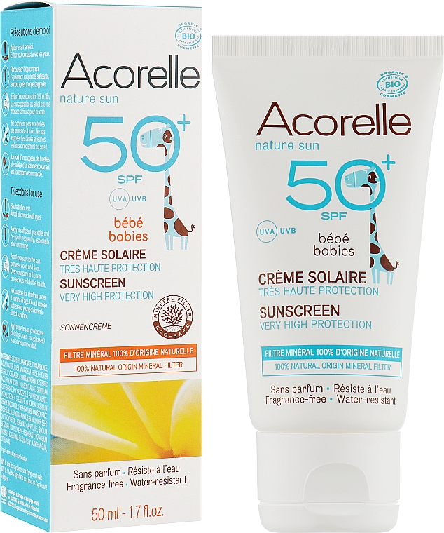 Сонцезахисний крем для дітей - Acorelle Baby Sunscreen Very High Protection SPF50 — фото N2