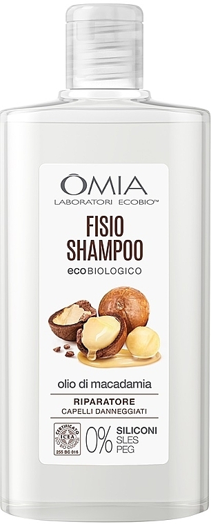 Шампунь для волос с маслом макадамии - Omia Laboratori Ecobio Macadamia Shampoo — фото N1