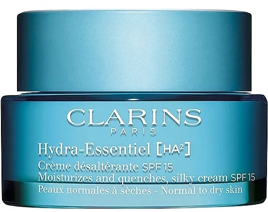 Дневной крем для нормальной и сухой кожи лица SPF 15 - Clarins Hydra-Essentiel [HA²] Moisturizes And Quenches Silky Cream Normal To Dry Skin — фото N1