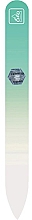 Скляна пилочка для нігтів у чохлі, 14 см, пастельно-зелена - Erbe Solingen Soft-Touch — фото N1