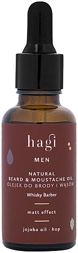 Масло для бороды и усов - Hagi Men Whiskey Barber Oil — фото N1