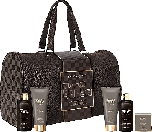 Набор, 6 продуктов - Baylis & Harding Black Pepper & Ginseng Men's Luxury Travel Bag Gift Set — фото N1