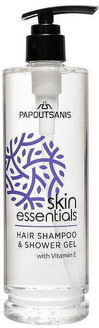 Шампунь-гель для душа с витамином Е - Papoutsanis Skin Essentials Hair Shampoo & Shower Gel — фото N1