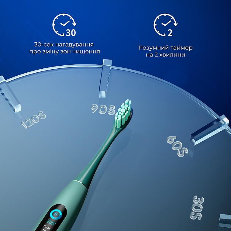 Розумна зубна щітка Oclean X Pro Green - Oclean X Pro Mist Green (OLED) (Global) — фото N10