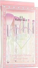 Набір пензлів для макіяжу, 5 шт., рожеві - Ruby Face — фото N7