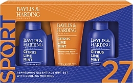 Духи, Парфюмерия, косметика Набор - Baylis & Harding Citrus Lime & Mint Men's Refreshing Essentials Trio Gift Set (sh/gel/100ml + f/wash/100ml + ash/balm/50ml)