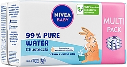 Биоразлагаемые салфетки, 3 x 57 шт. - Nivea Baby 99% Pure Water — фото N2
