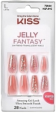 Парфумерія, косметика Набір накладних нігтів із клеєм, балерина - Kiss Nails Jelly Fantasy