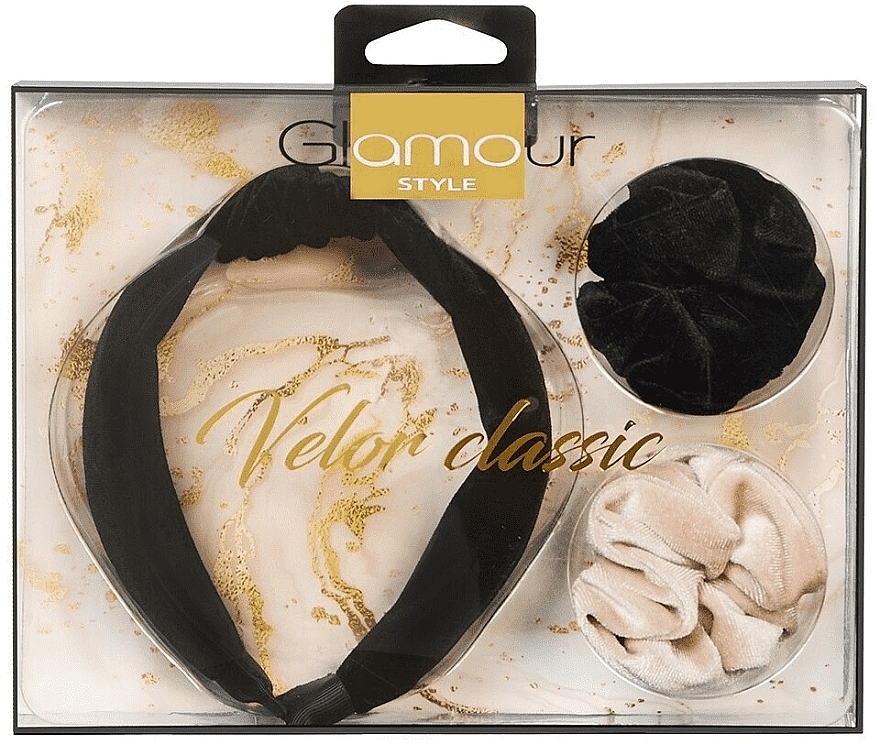 Набір аксесуарів для волосся - Glamour Style Velour Classic — фото N1