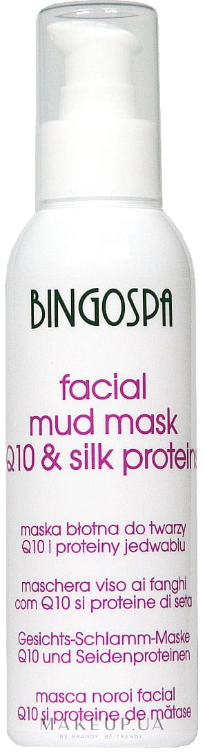 Грязьова маска для обличчя, з коензимом Q10 та протеїнами шовку - BingoSpa — фото 150g