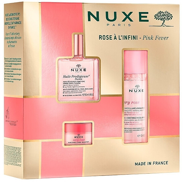 Набір - Nuxe Pink Fever (oil/50ml + micellar/water/100ml + lip/balm/15g) — фото N1